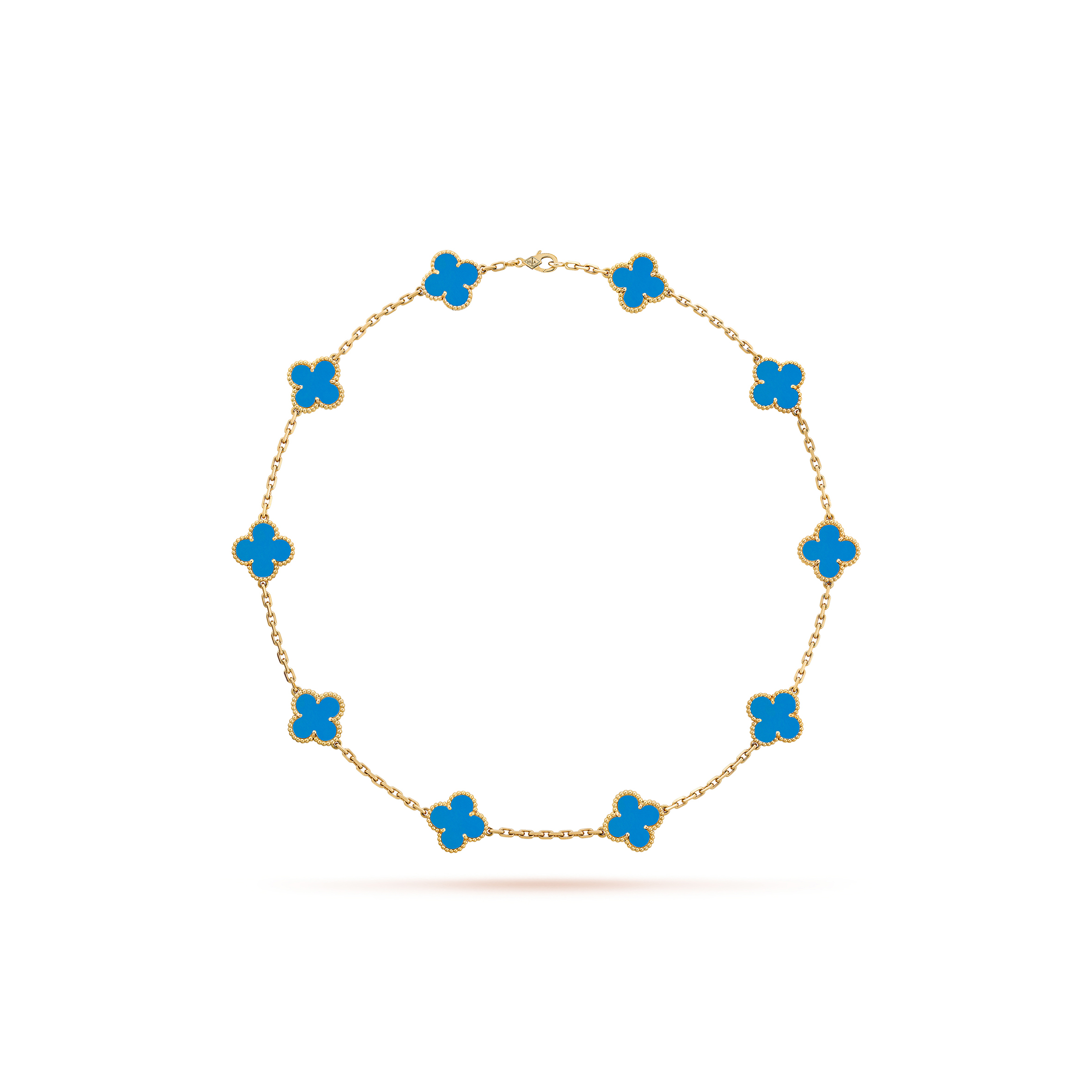 VAN CLEEF ARPELS VINTAGE ALHAMBRA NECKLACE, 10 MOTIFS - YELLOW GOLD, AGATE VCARP34800 VAN CLEEF ARPELS VINTAGE ALHAMBRA NECKLACE, 10 MOTIFS - YELLOW GOLD, AGATE VCARP34800
